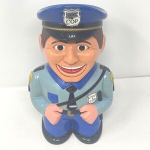 Vintage 2001 Cookie Cop Talking Cookie Jar Animated Eyes & Mouth Works! 11"‎